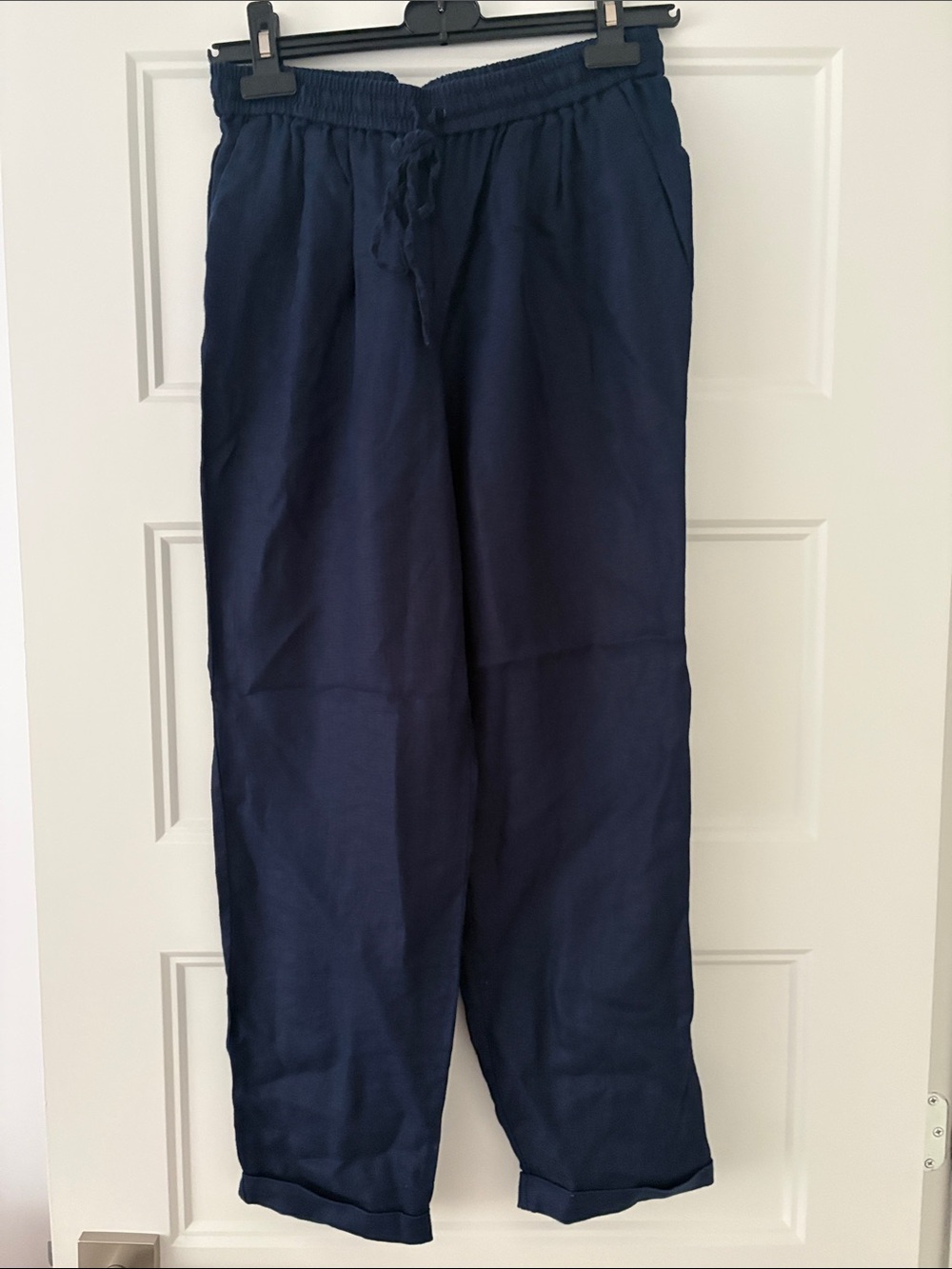 J. Crew Navy Drawstring Linen Women's Trousers
